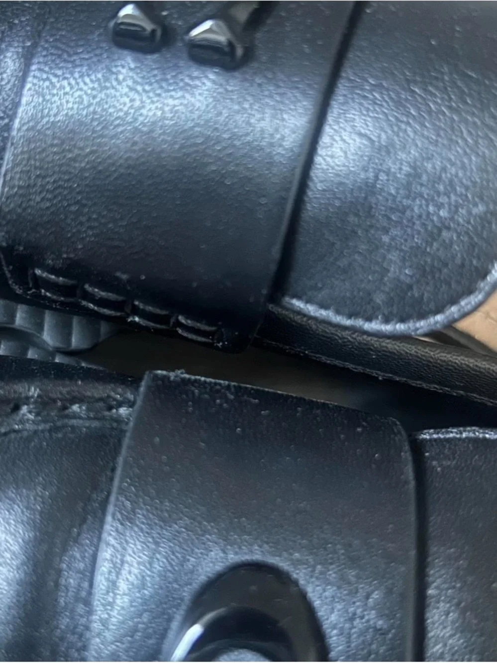 Calvin Klein Black Leather Penny Loafers with Signature Bit